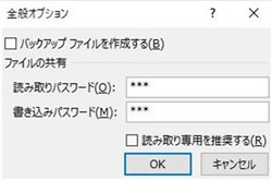 読み取り/書き込みパスワード