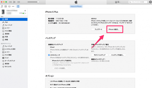 iPhoneを復元する