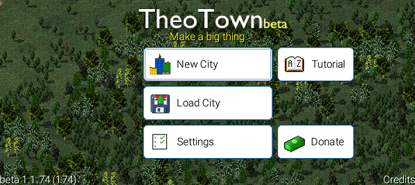 TheoTownメニュー